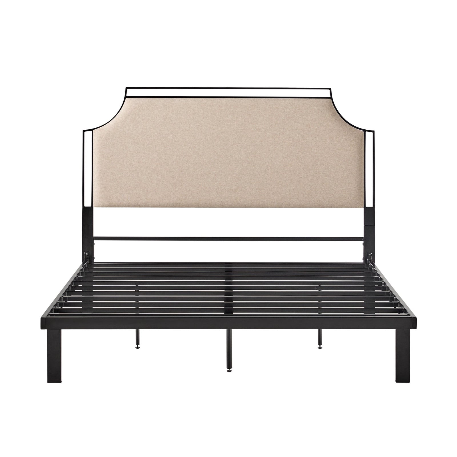 Cama Queen tradicional de metal tapizada Mimi