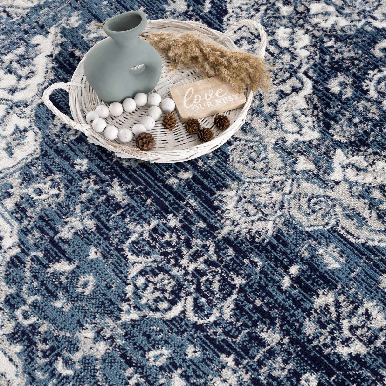 Alfombra con medallón azul Billy