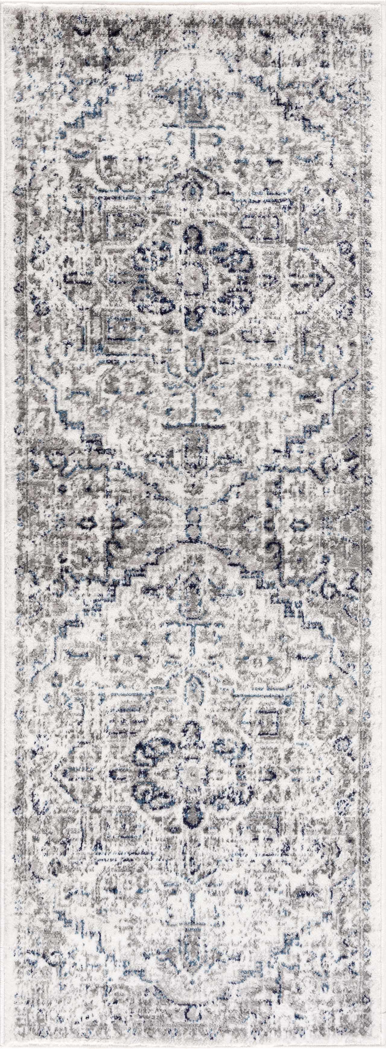 Alfombra Hauteloom Buenaventura color crema y azul marino