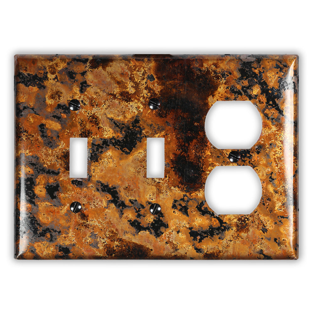 Mottled Copper - 2 Toggle / 1 Duplex Wallplate
