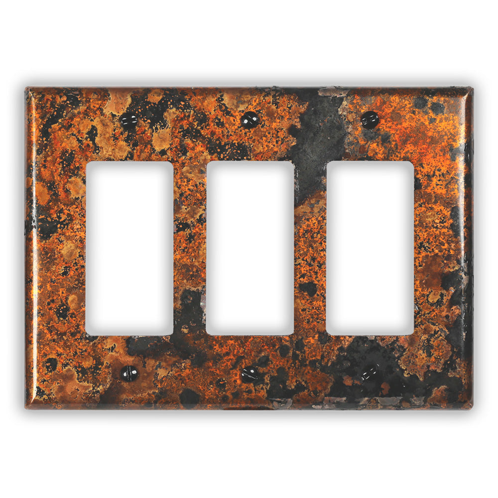 Mottled Copper - 3 Rocker Wallplate