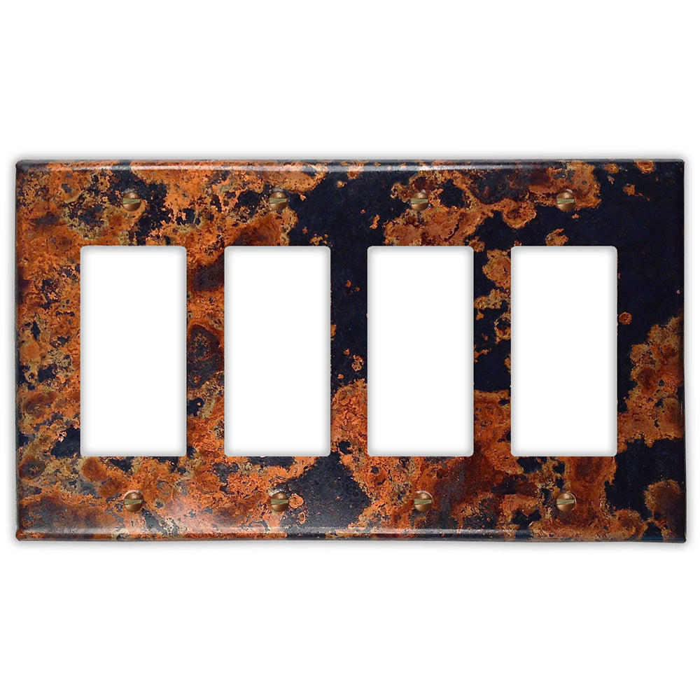 Mottled Copper - 4 Rocker Wallplate