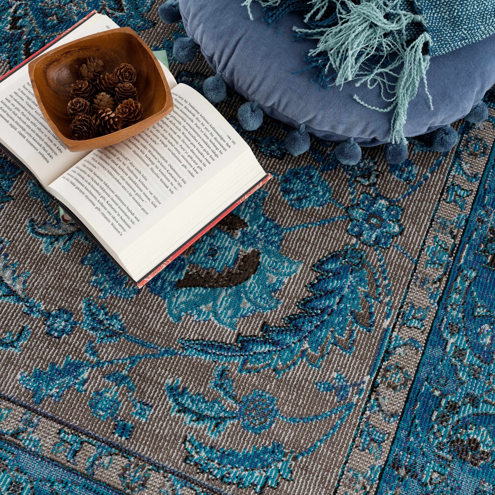Alfombra Mardina Turquesa - Liquidación