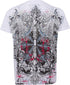 Sakkas Men's Silver Embossed Eagle Head V-Neck T-Shirt: A Fashionable Short Sleeve Cotton Tee