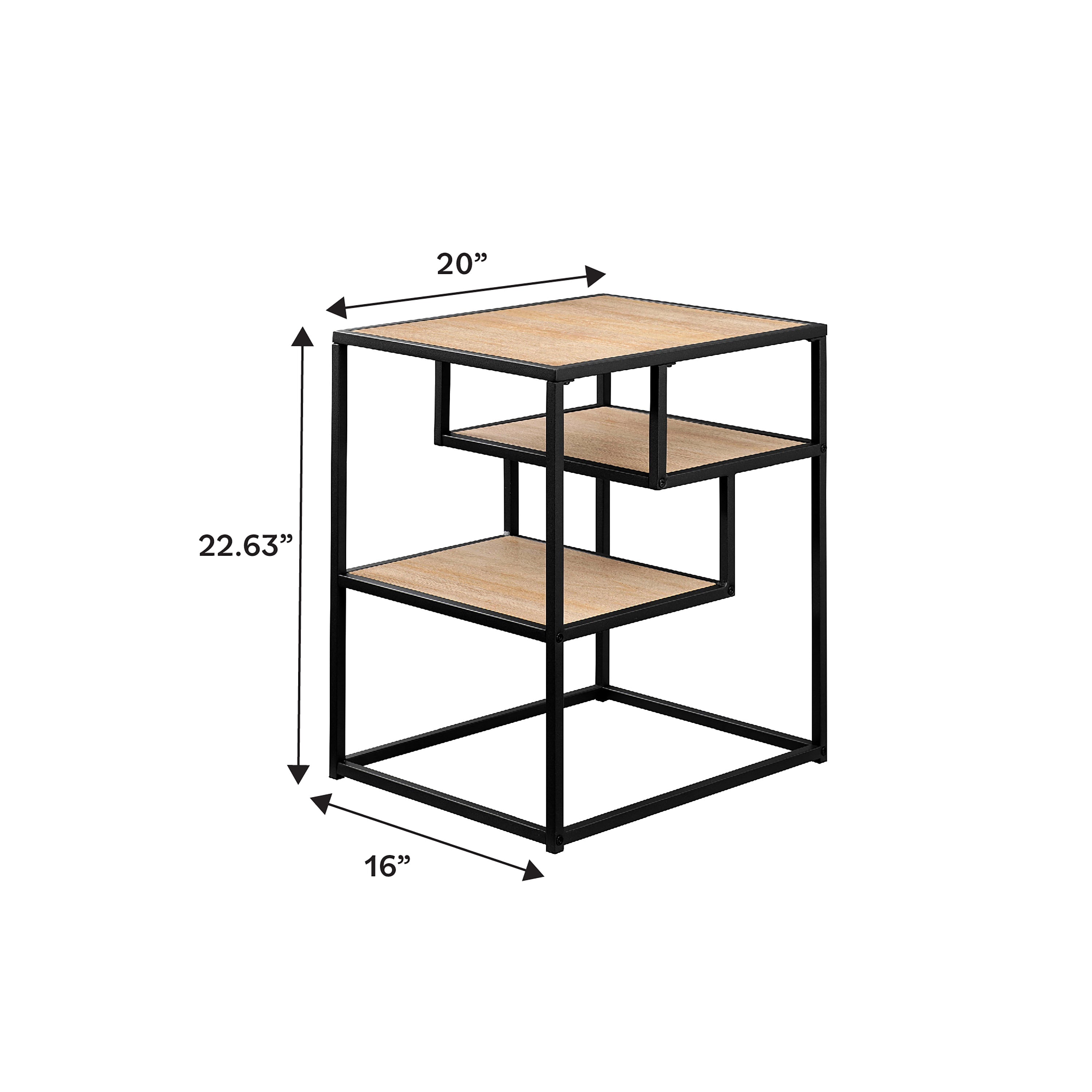 Mesa auxiliar contemporánea de madera y metal Maya de 16"
