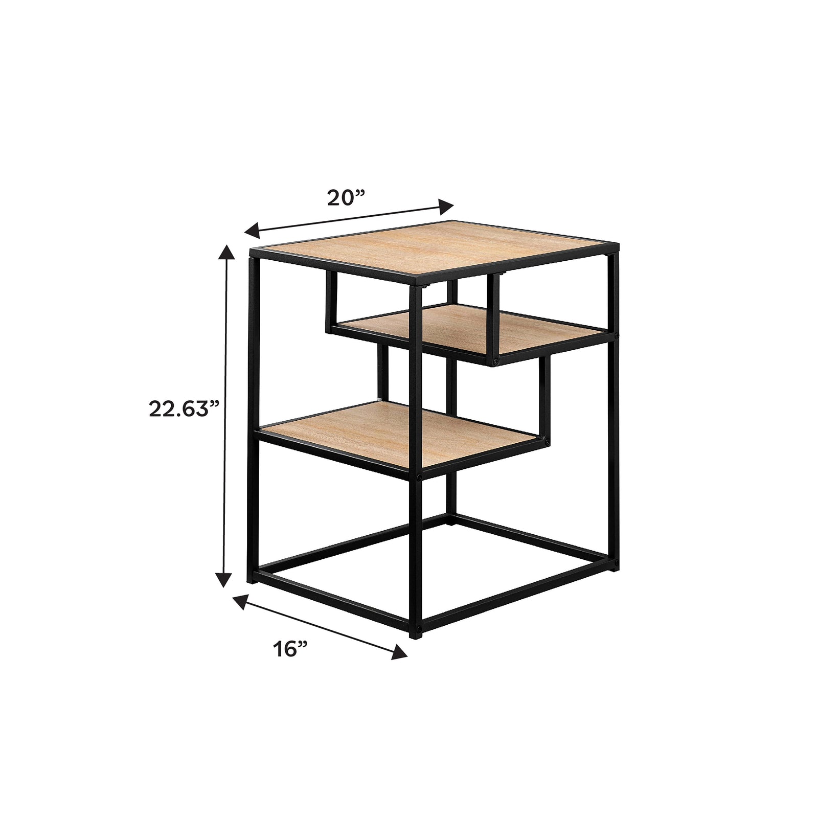 Mesa auxiliar contemporánea de madera y metal Maya de 16