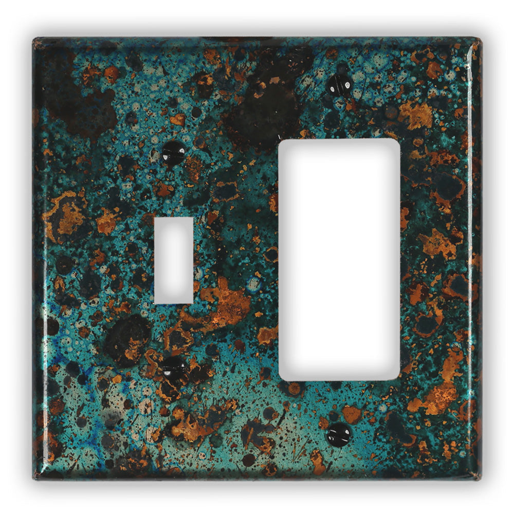 Mystic Topaz Copper - 1 Toggle / 1 Rocker Wallplate