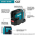 Kit de láser rojo en cruz con nivelación automática y batería de iones de litio Makita SK105DNAX de 12 V máx. CXT (2,0 Ah)