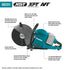 Kit de cortadora eléctrica sin escobillas Makita GEC01PL4 de 80 V máx. (40 V máx. X2) XGT® de 14" con 4 baterías, AFT®, freno eléctrico (8,0 Ah)