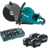 Kit de cortadora eléctrica sin escobillas Makita GEC01PL4 de 80 V máx. (40 V máx. X2) XGT® de 14" con 4 baterías, AFT®, freno eléctrico (8,0 Ah)