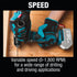 Taladro angular inalámbrico de 3/8" con batería de iones de litio LXT® de 18 V Makita XAD02Z, solo herramienta