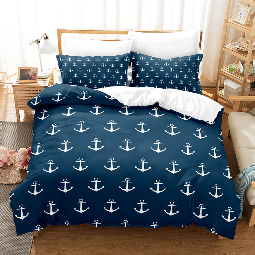Marine Anchor Bedding Set Quilt Cover Room Decoration
