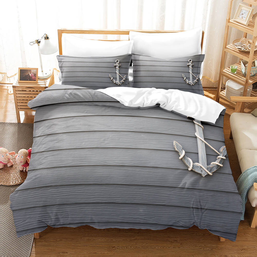 Marine Anchor Bedding Set Quilt Cover Room Decoration