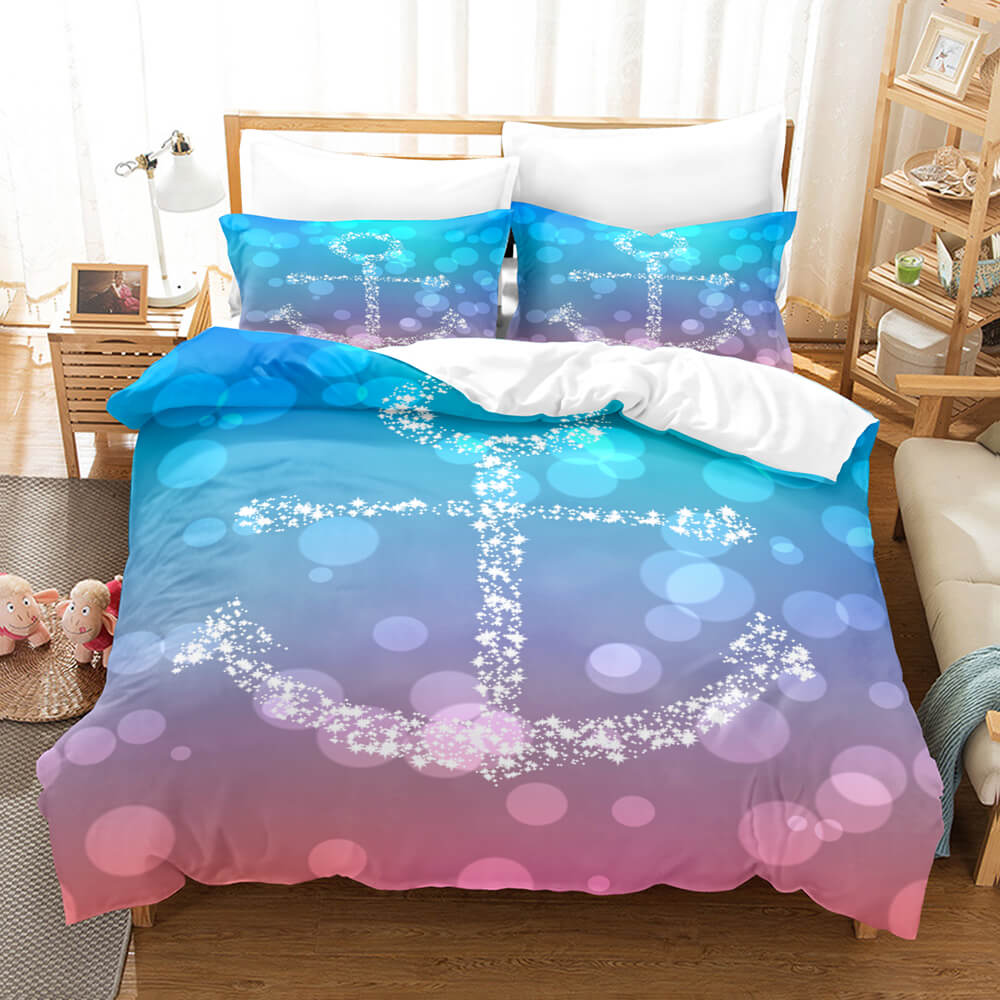 Marine Anchor Bedding Set Quilt Cover Room Decoration