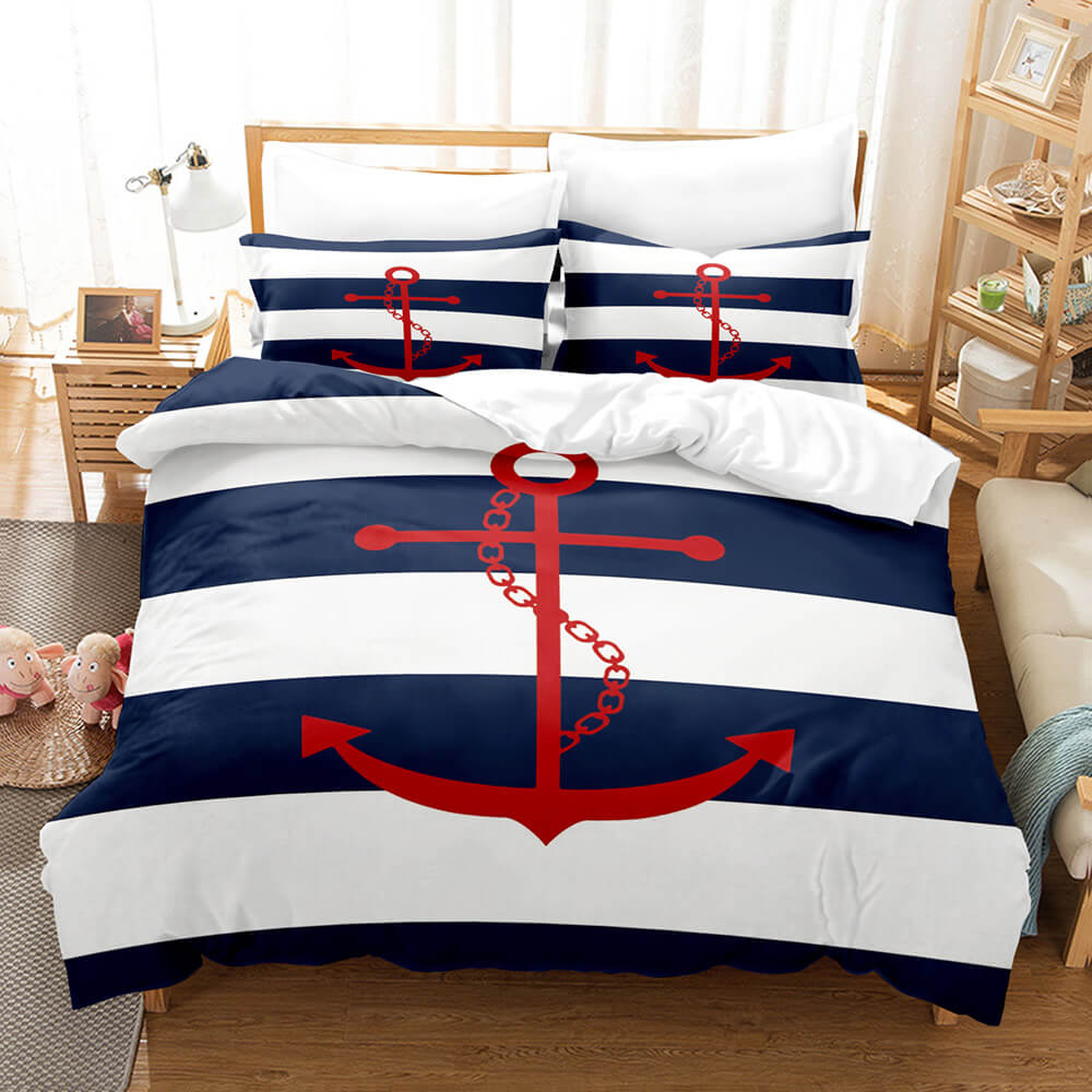Marine Anchor Bedding Set Quilt Cover Room Decoration
