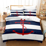 Marine Anchor Bedding Set Quilt Cover Room Decoration
