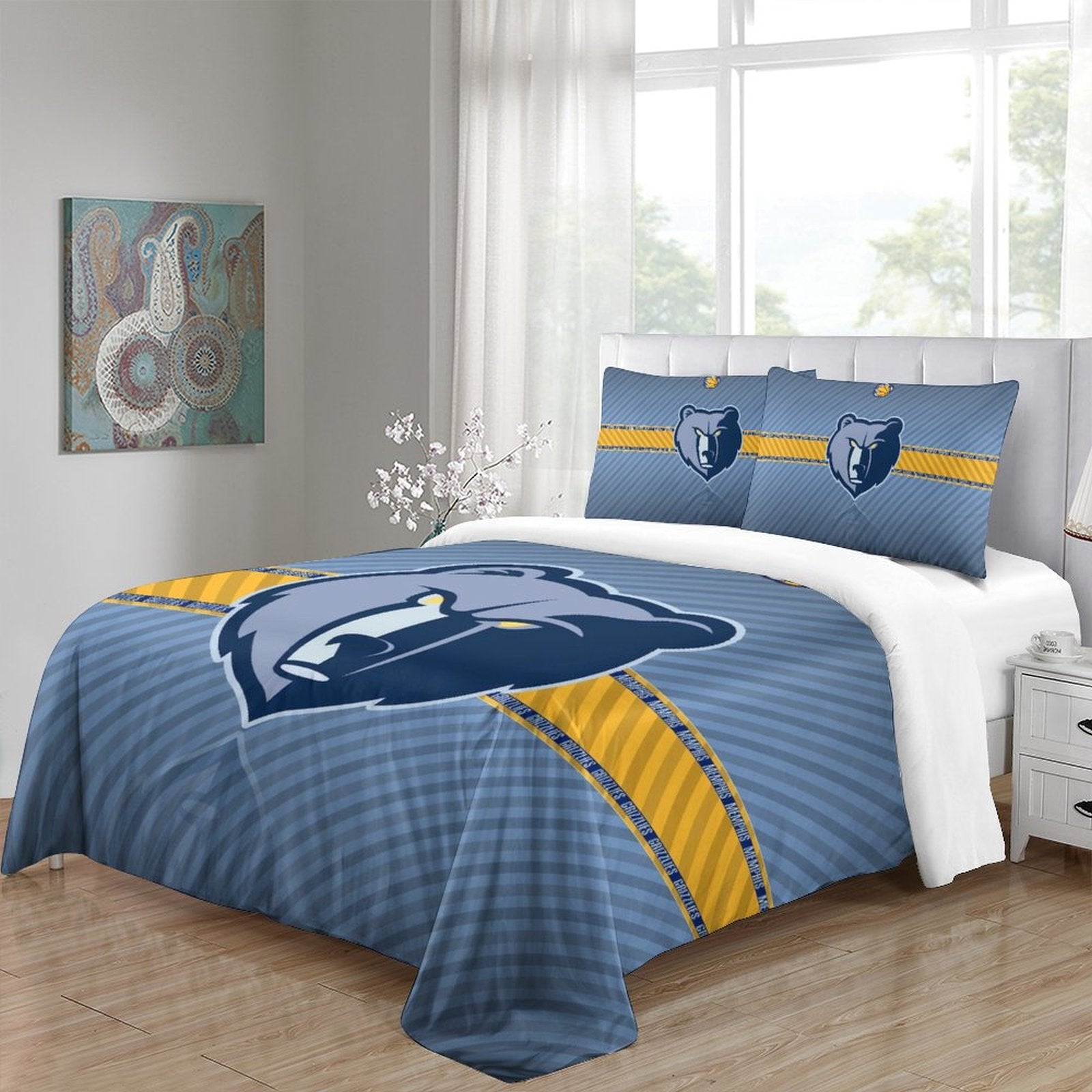 Memphis Grizzlies Bedding Set Duvet Cover Without Filler