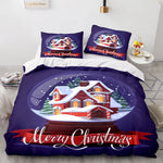 Merry Christmas Pattern Bedding Sets Quilt Cover Room Decoration