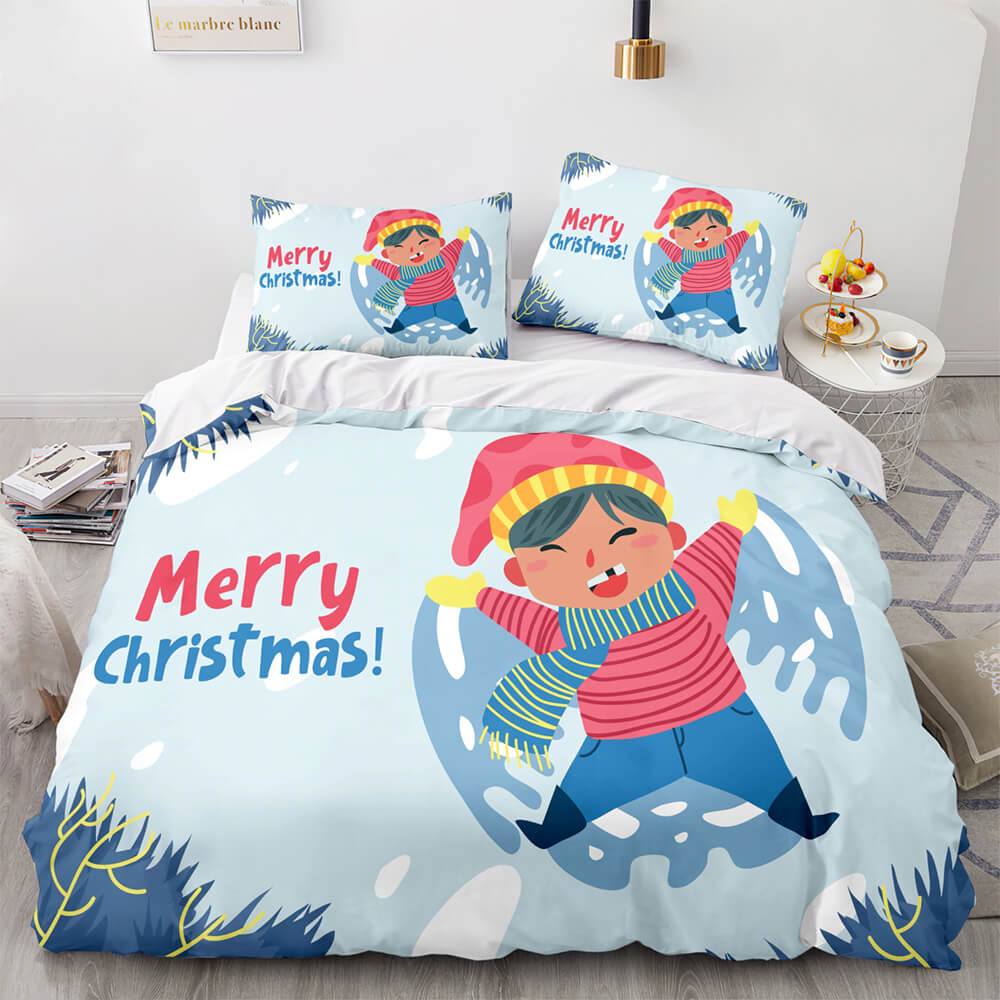 Merry Christmas Pattern Bedding Sets Quilt Cover Room Decoration