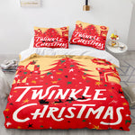Merry Christmas Pattern Bedding Sets Quilt Cover Room Decoration