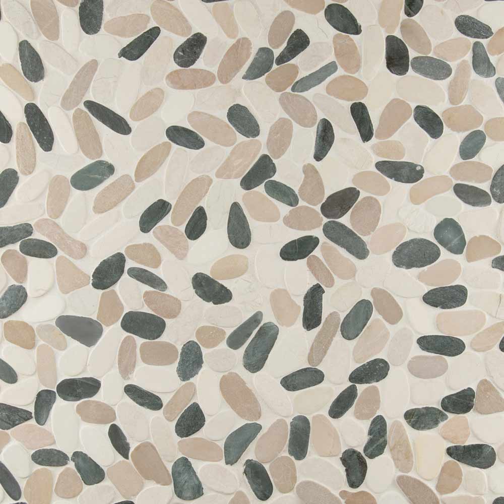 Mosaico de mármol envejecido Metropolitan Pebble de 30 x 30 cm, montado en malla - Colección MSI
