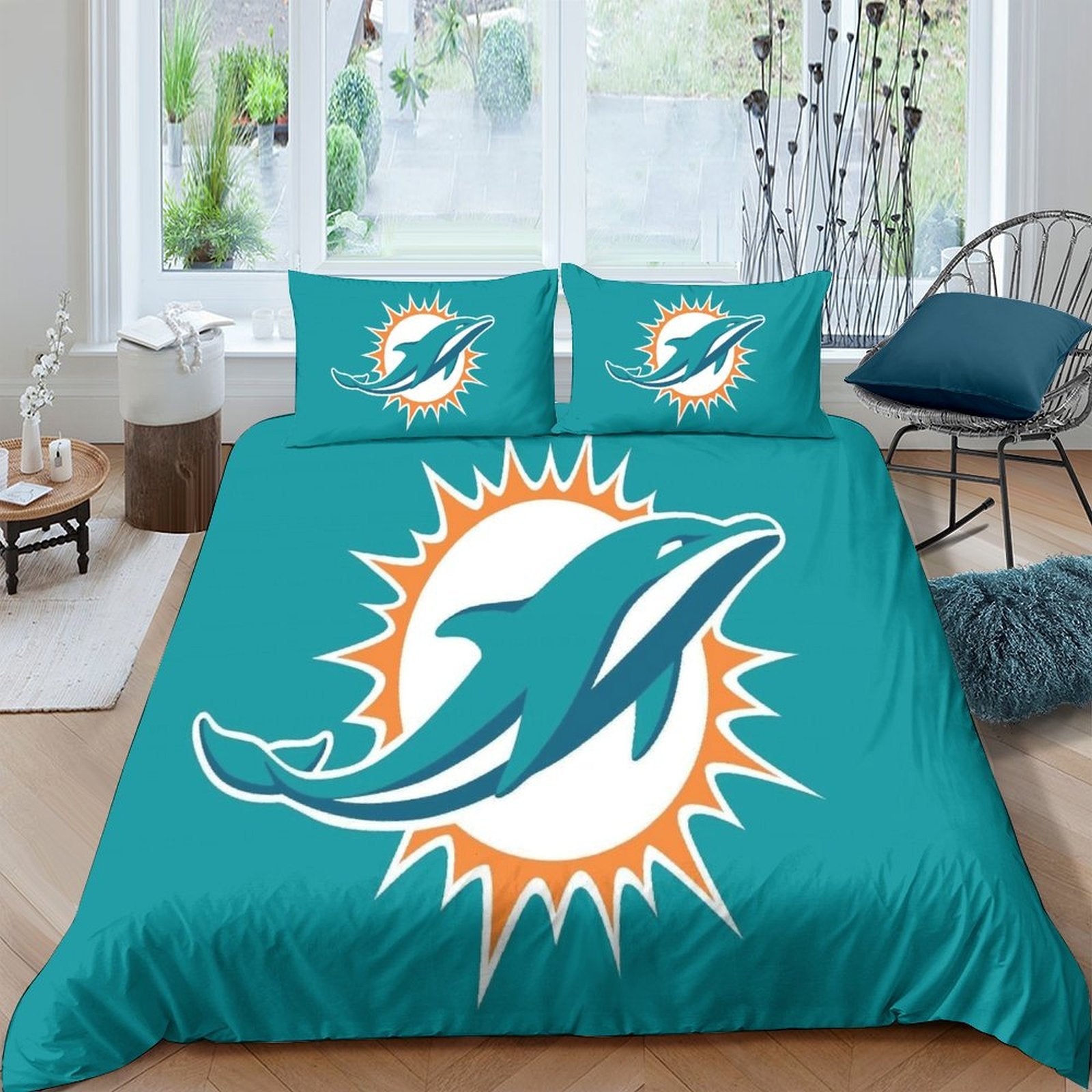Miami Dolphins Bedding Set Duvet Cover Without Filler
