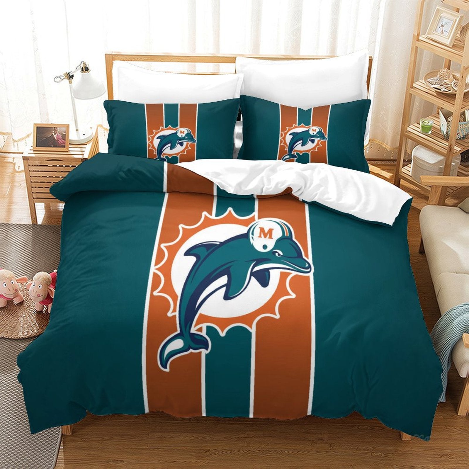 Miami Dolphins Bedding Set Duvet Cover Without Filler