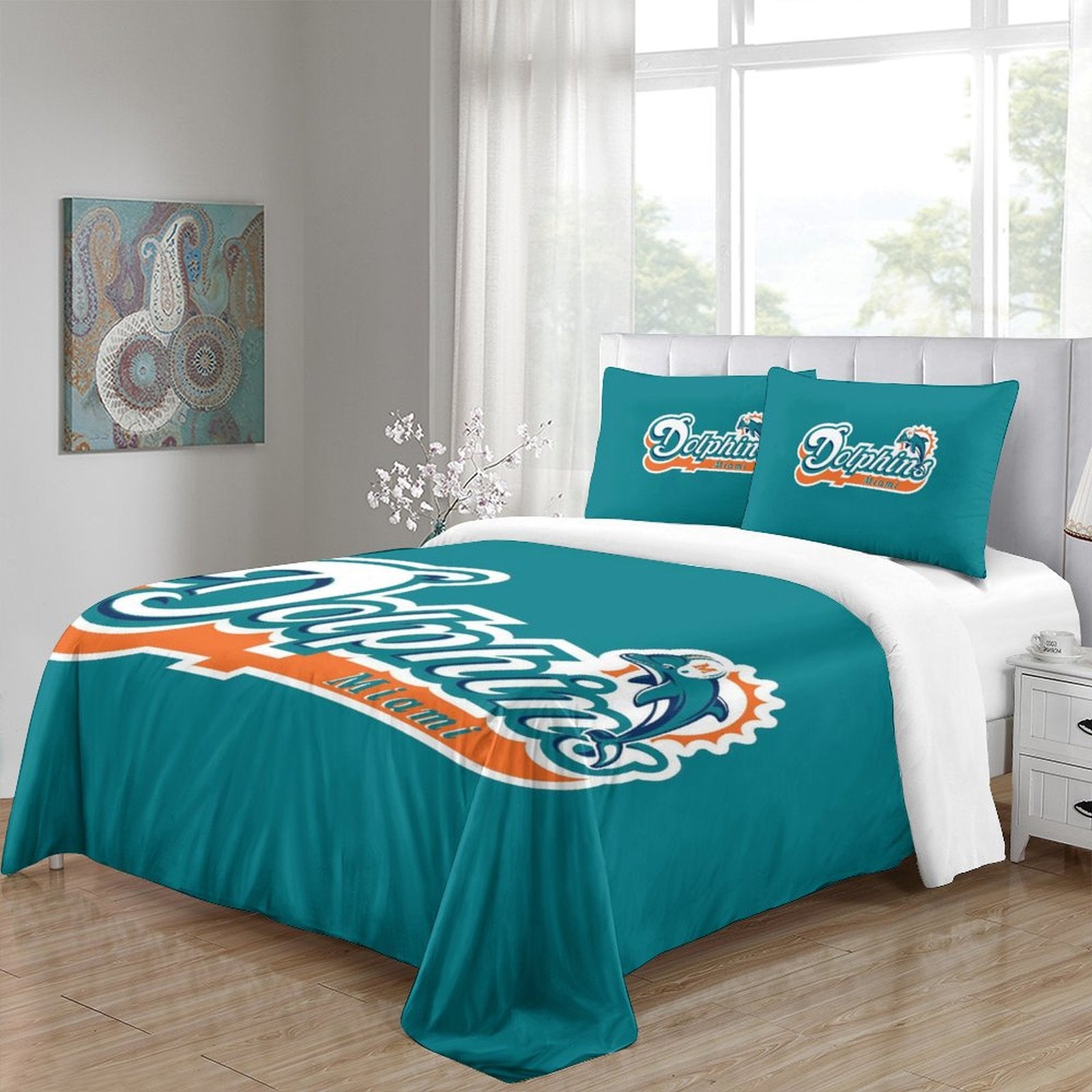 Miami Dolphins Bedding Set Duvet Cover Without Filler