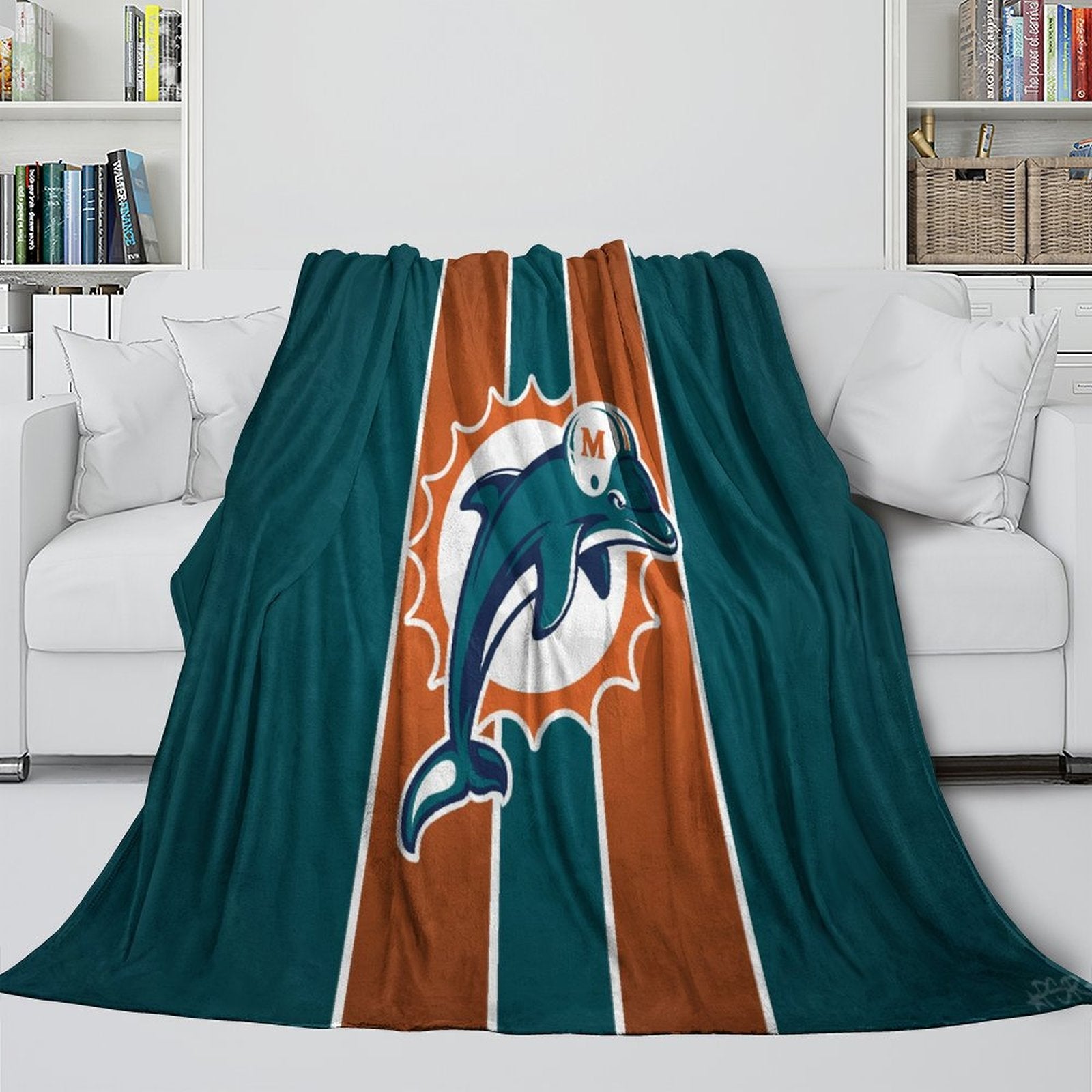 Miami Dolphins Blanket Flannel Fleece Throw Room Decoration
