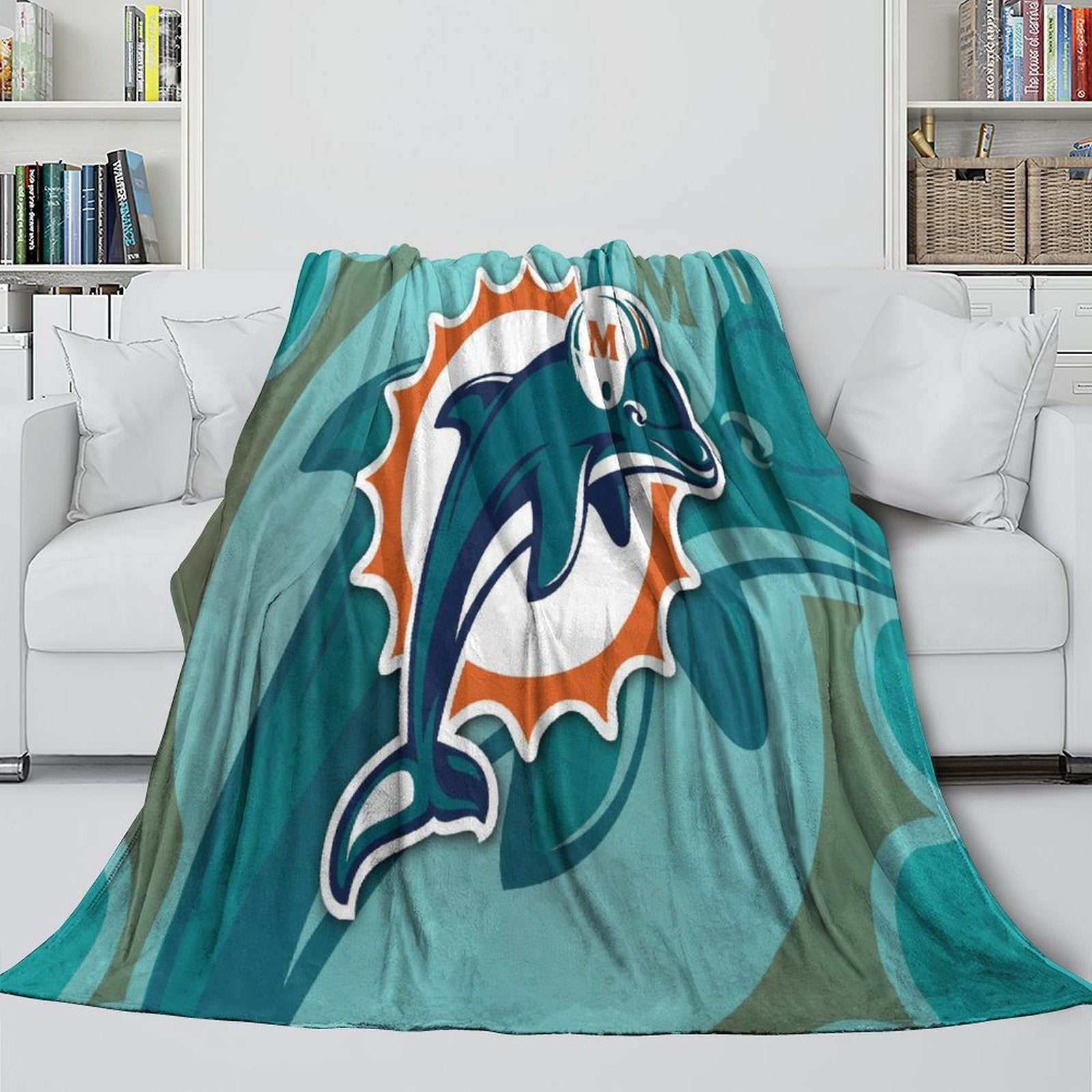 Miami Dolphins Blanket Flannel Fleece Throw Room Decoration