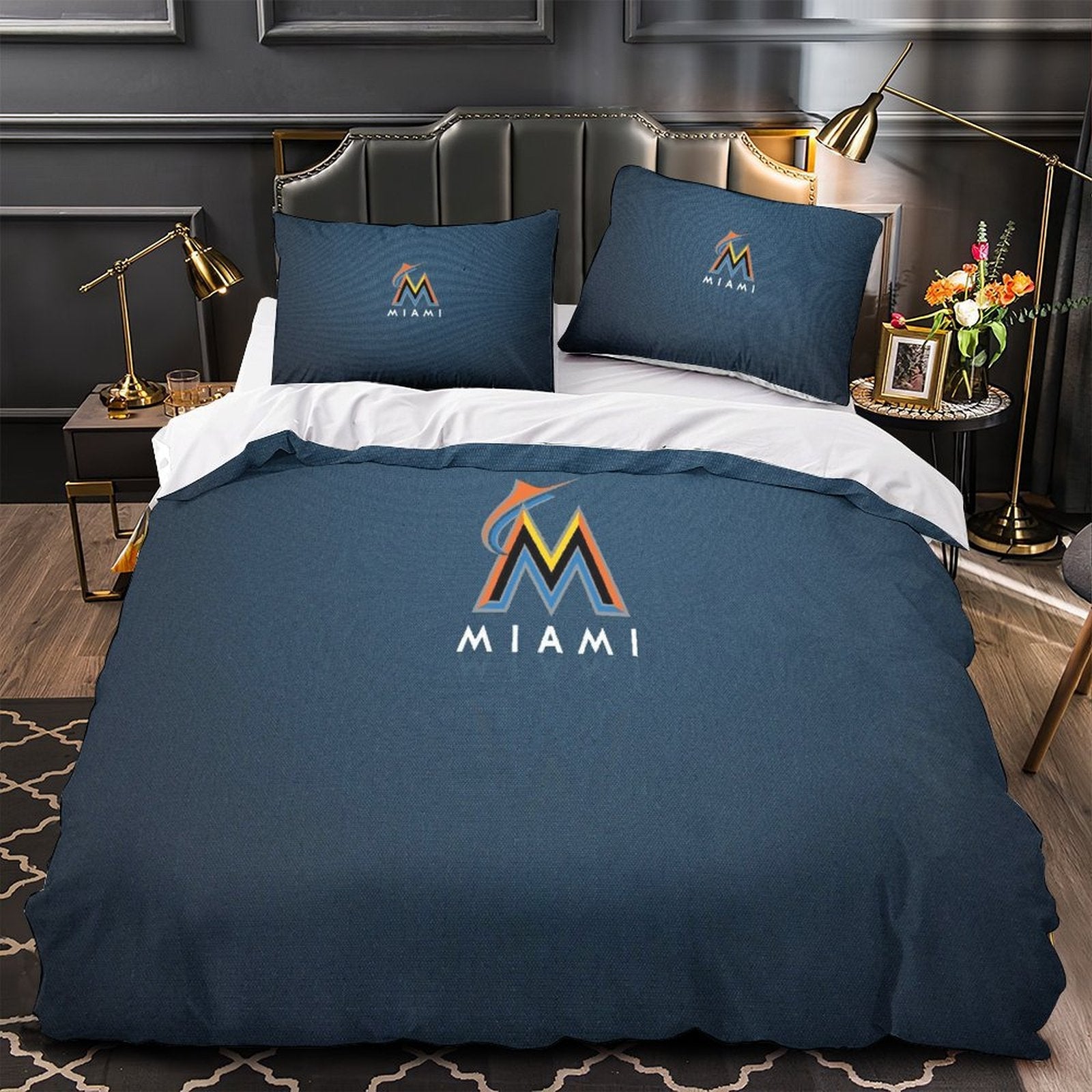 Miami Marlins Bedding Set Quilt Cover Without Filler