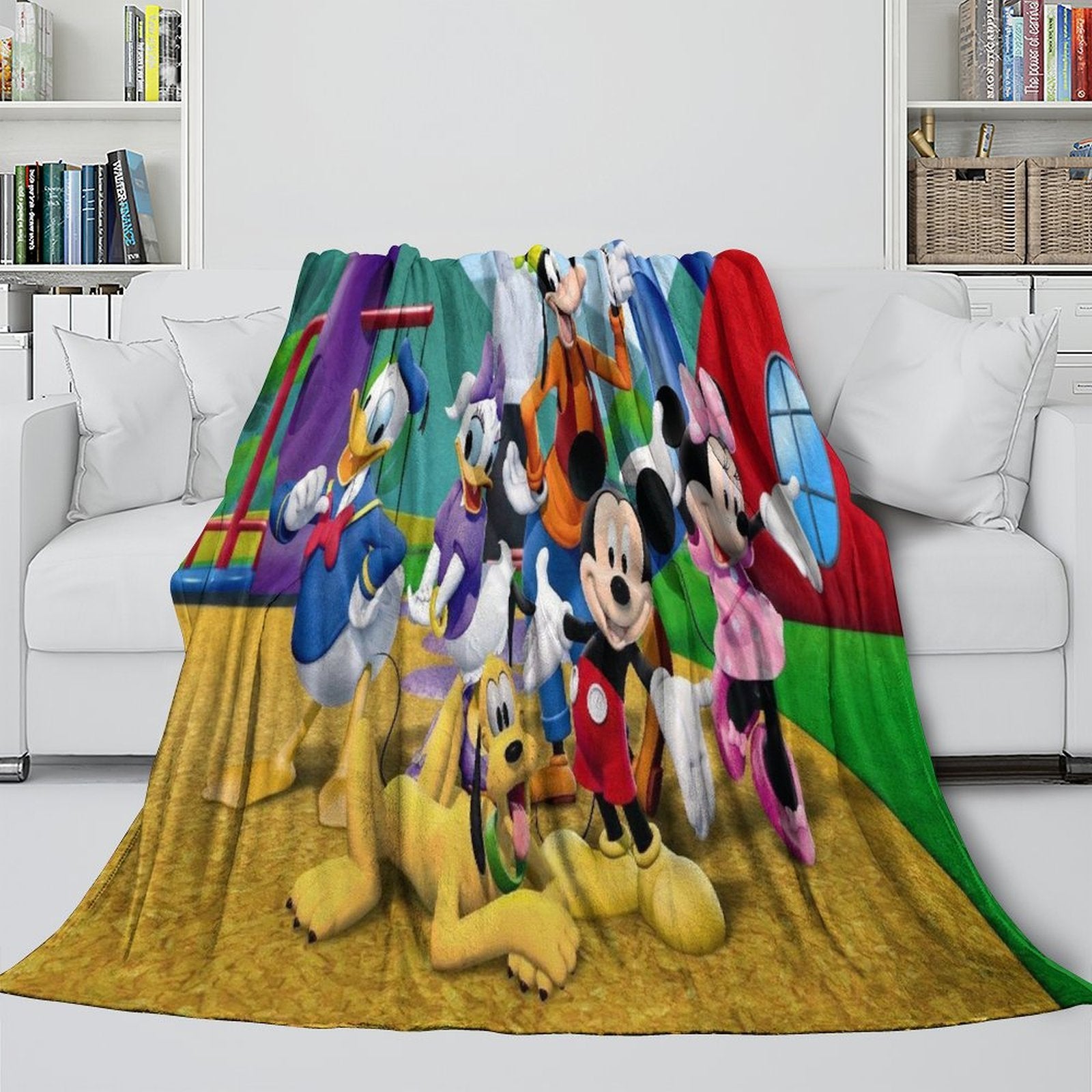 Mickey Mouse Club House Blanket Flannel Throw Room Decoration