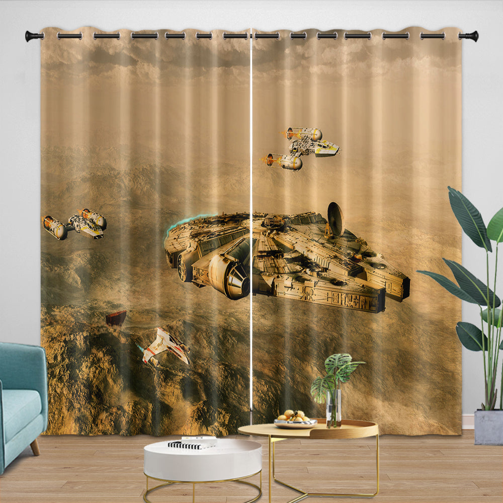 Millennium Falcon Curtains Blackout Window Drapes