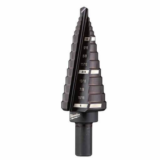 Milwaukee 48-89-9208 #8 Step Drill Bit, 1/2" - 1" by 1/16"