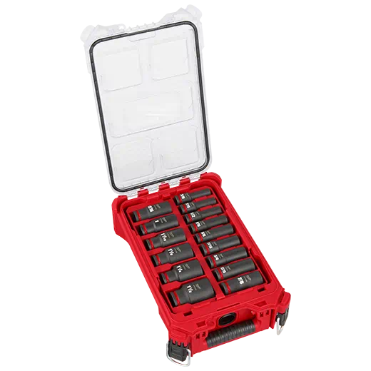 Milwaukee 49-66-6802 Juego de 15 piezas de dados de impacto SHOCKWAVE Impact Duty™ de 1/2" con mango SAE