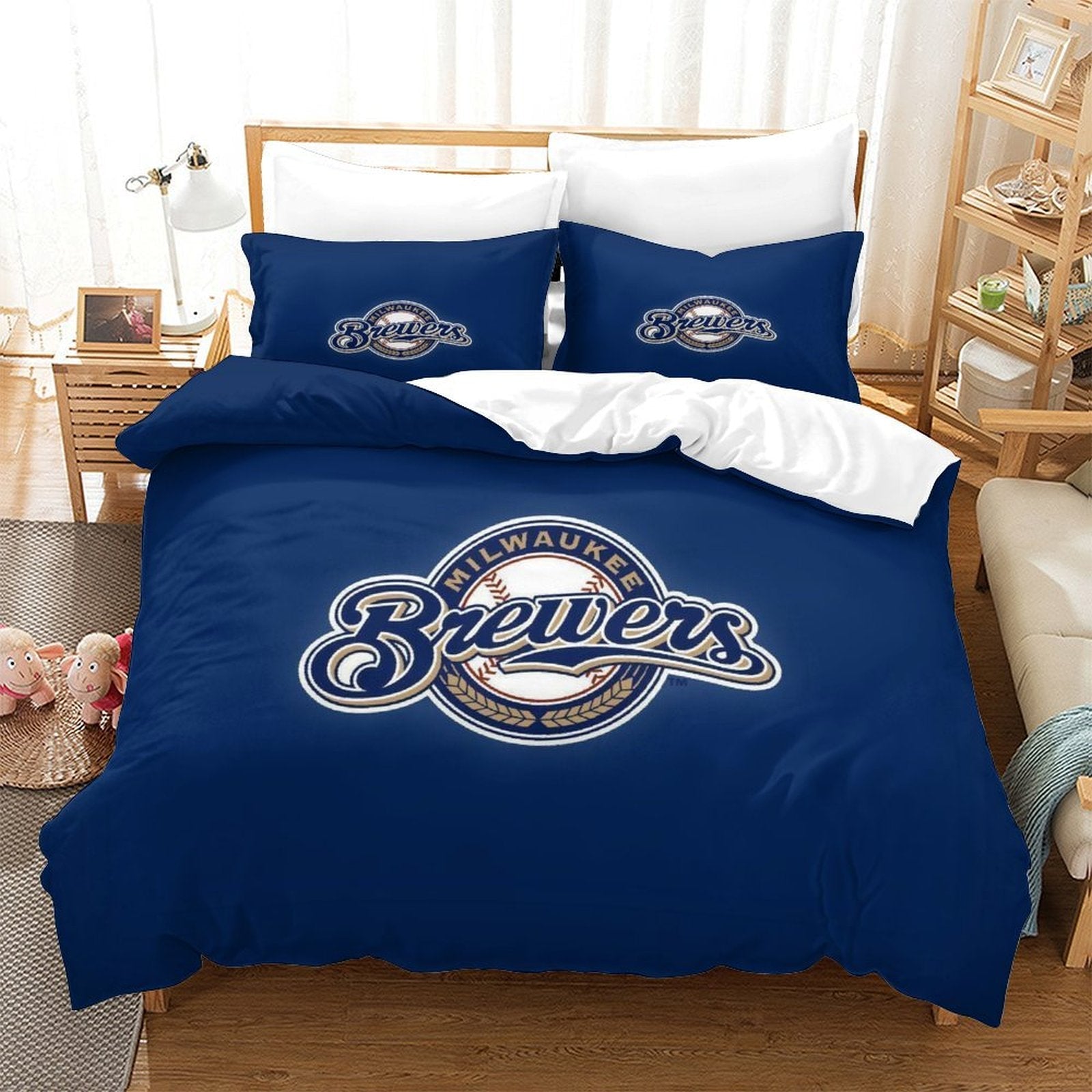 Milwaukee Brewers Bedding Set Quilt Cover Without Filler