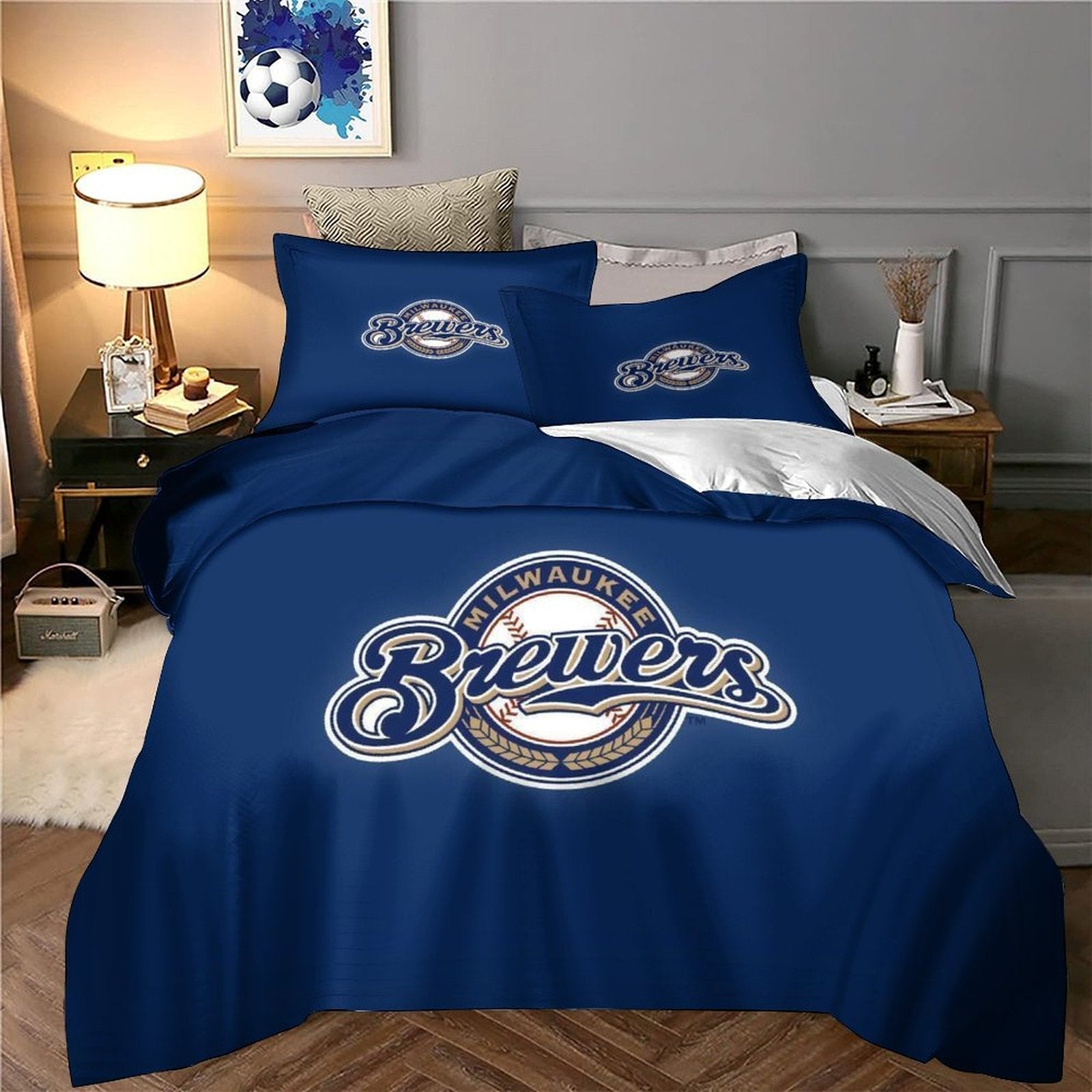 Milwaukee Brewers Bedding Set Quilt Cover Without Filler
