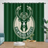 Milwaukee Bucks Curtains Blackout Window Drapes Room Decoration