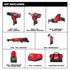 Kit combinado inalámbrico Milwaukee 2498-25 M12 de iones de litio de 12 voltios (5 herramientas) con (2) baterías de 1,5 Ah, cargador y bolsa de herramientas