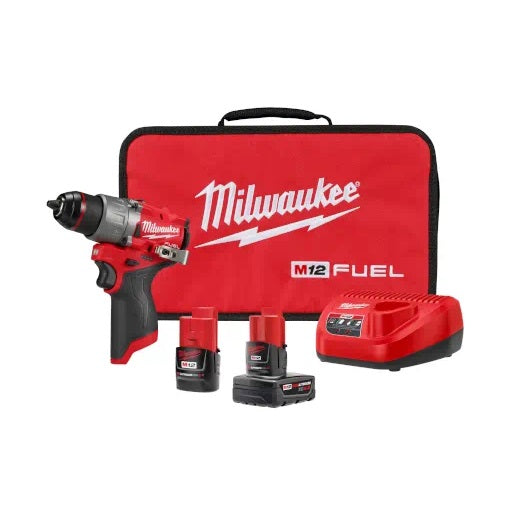 Kit de taladro/destornillador Milwaukee 3403-22 M12 FUEL™ de 1/2"