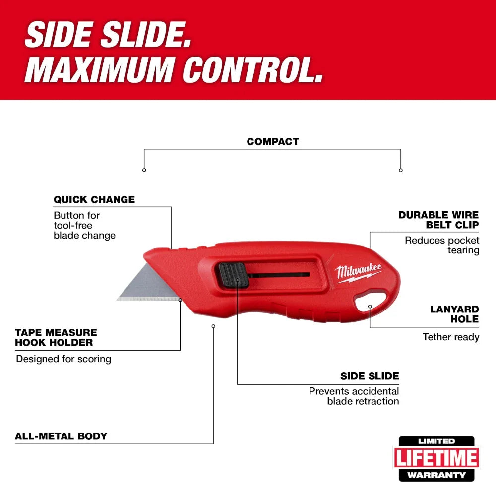Navaja multiusos compacta de deslizamiento lateral Milwaukee 48-22-1516
