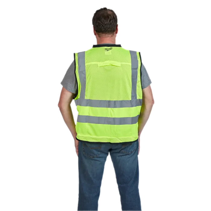 Chaleco de seguridad de alto rendimiento de color amarillo de alta visibilidad clase 2 de Milwaukee