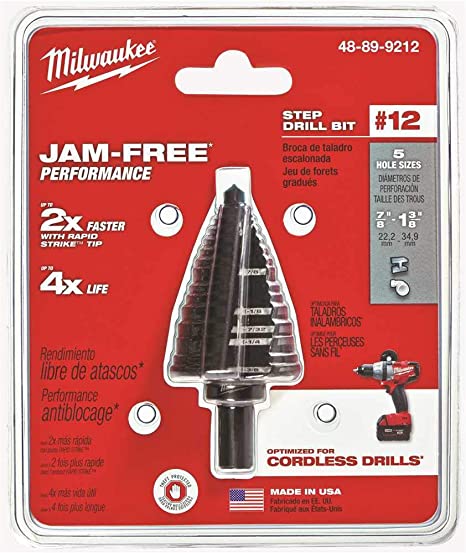 Milwaukee 48-89-9212 #12 Step Drill Bit, 7/8