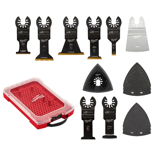 Kit de hojas oscilantes multiherramienta de 15 piezas OPEN-LOK™ con ajuste universal MILWAUKEE® de Milwaukee 49-10-9114 con estuche modular