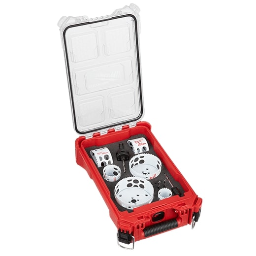 Kit de sierra de corona bimetálica HOLE DOZER™ 49-22-5606 de Milwaukee con organizador compacto PACKOUT™ (10 piezas)