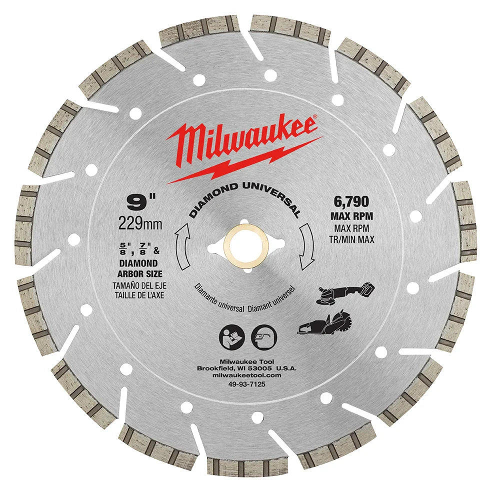 Hoja de corte universal de diamante de 9" Milwaukee 49-93-7125