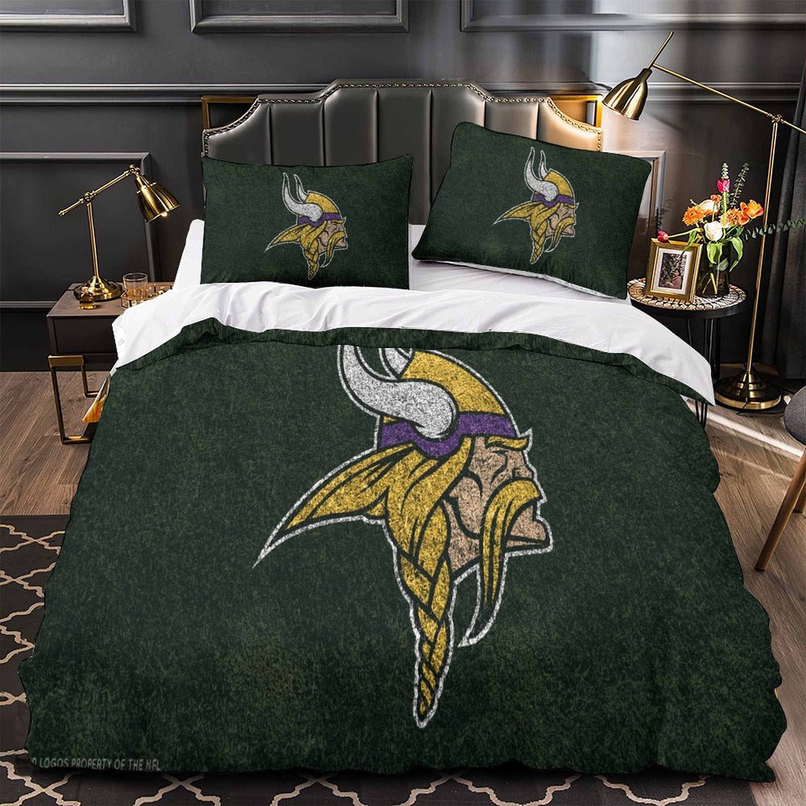 Juego de cama de los Minnesota Vikings, funda de edredón sin relleno