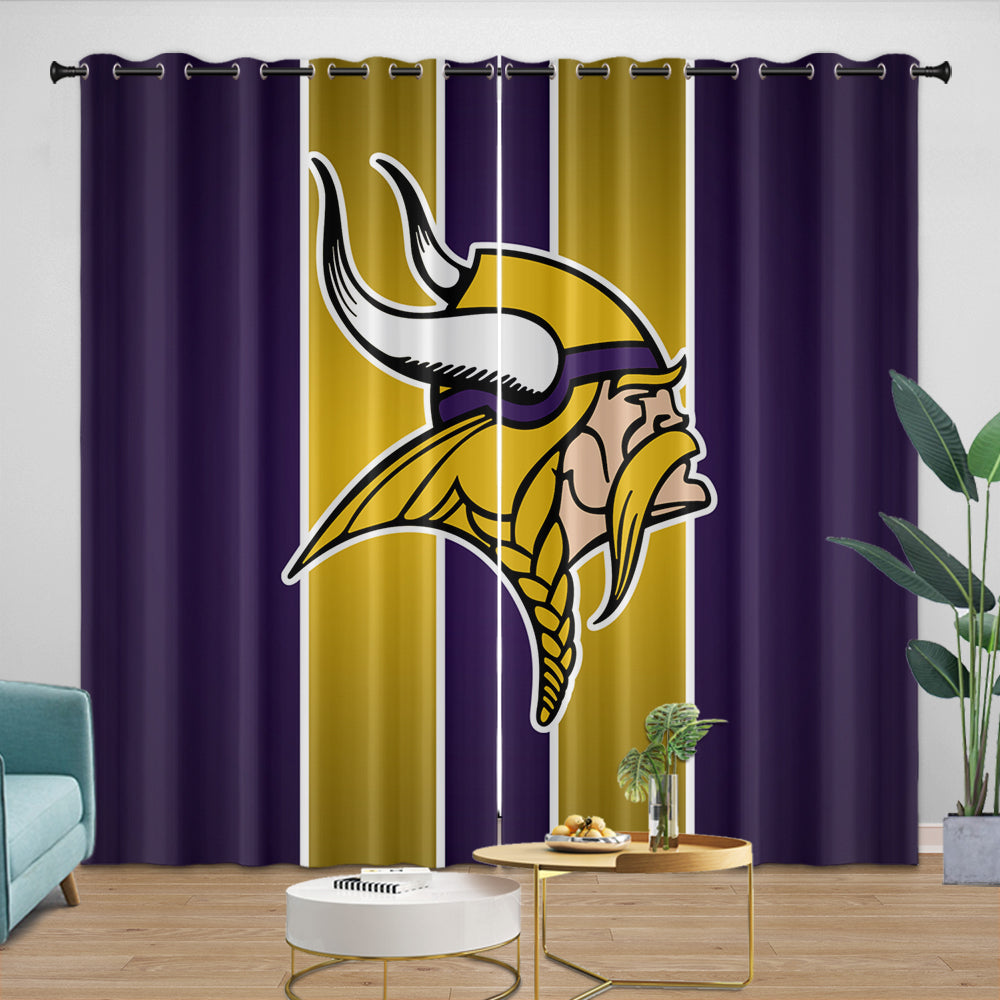 Minnesota Vikings Curtains Blackout Window Drapes Room Decoration