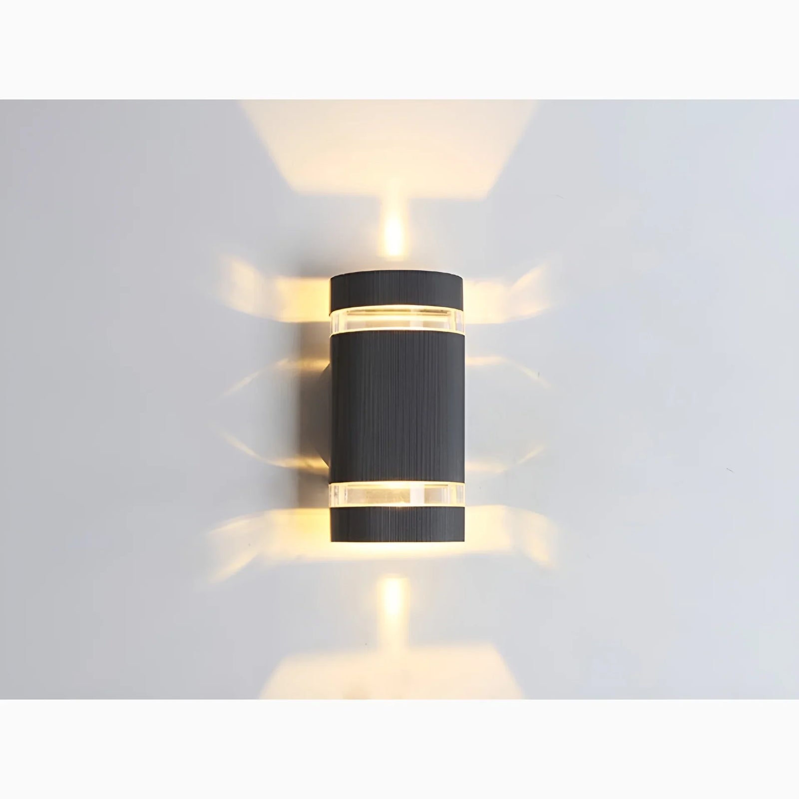 Lámpara de pared LED impermeable de aluminio para exteriores, moderna, de color negro, para villa