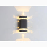 Lámpara de pared LED impermeable de aluminio para exteriores, moderna, de color negro, para villa